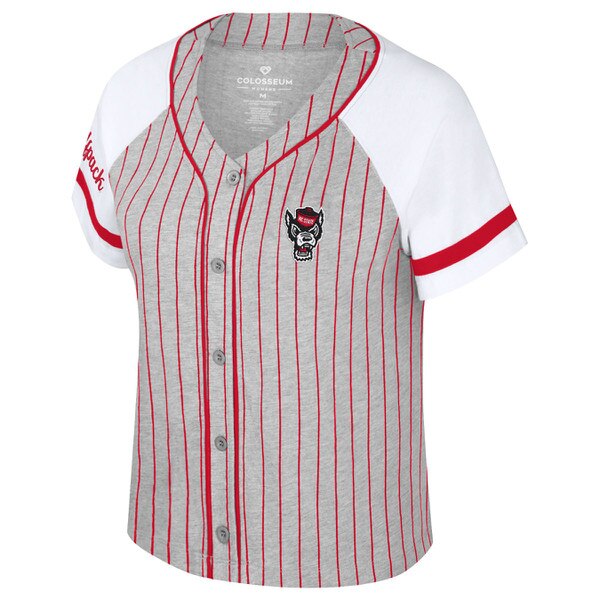 Grey/Red/White Ladies Baseball Top